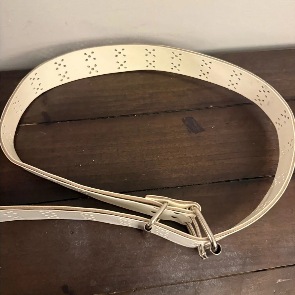 White Perforated Belt